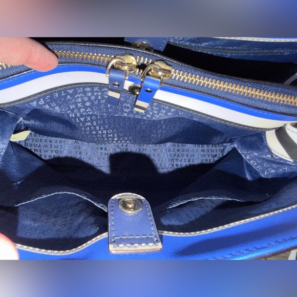 Kate Spade New York Striped Crossbody Satchel Tote Bag - Red White & Blue - Picture 11 of 15